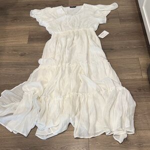 Mikarose Elegant White Maxi Dress